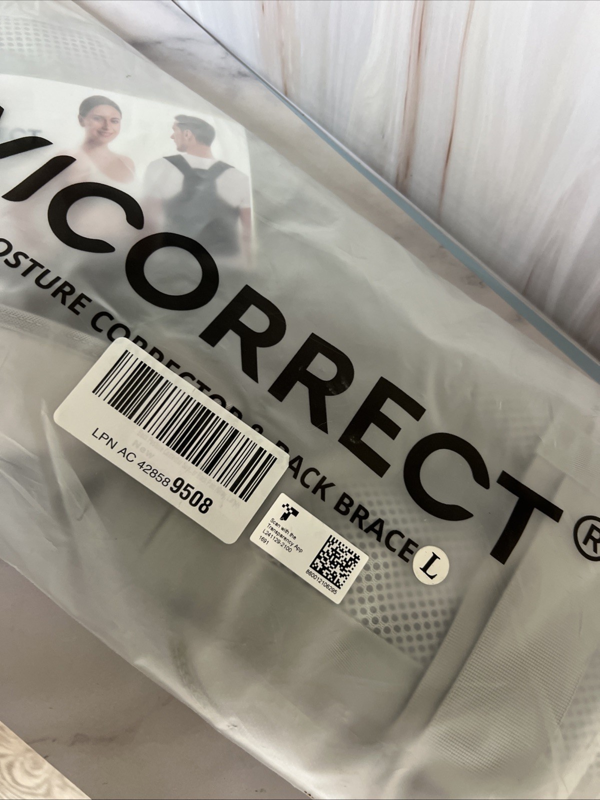 Vicorrect Adjustable Upper Back Brace Posture Corrector L Gray Very Good Support