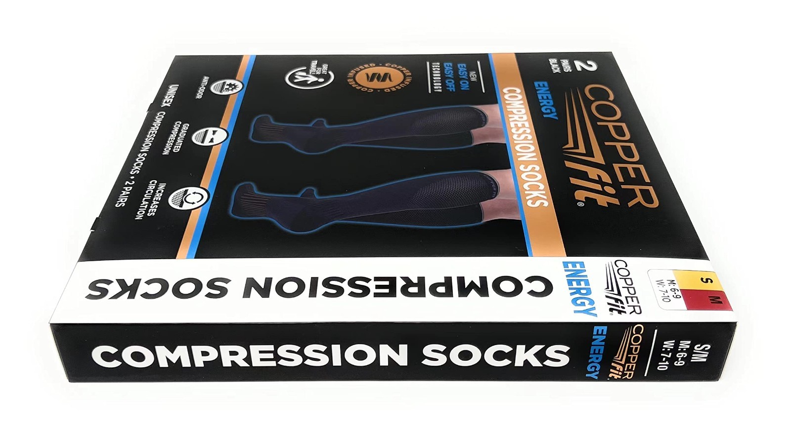 Unisex Compression Socks – Copper Infused, Choose Size & Quantity for Support