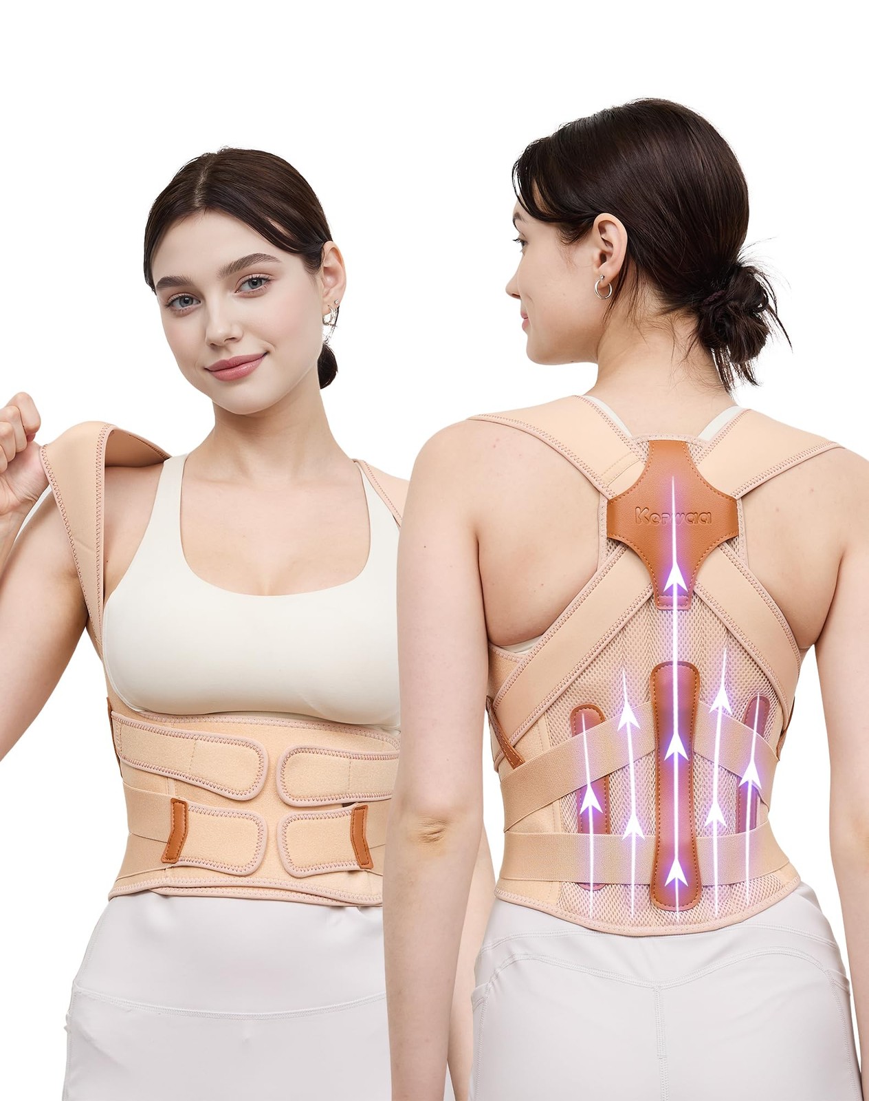 pluclike Posture Corrector for Women and Men, Full Back Support Brace, Adjust…