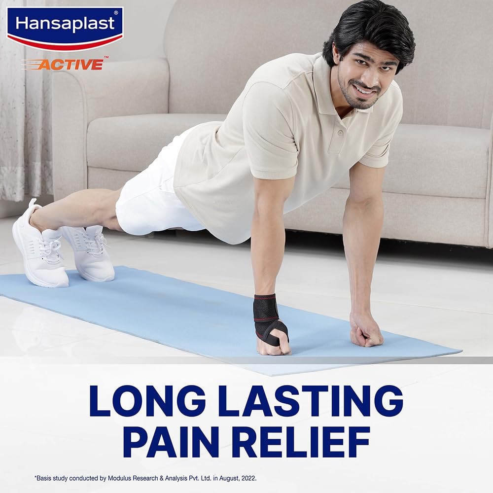 Hansaplast Active Wrist Support – One Size Neoprene for Pain Relief & Stability