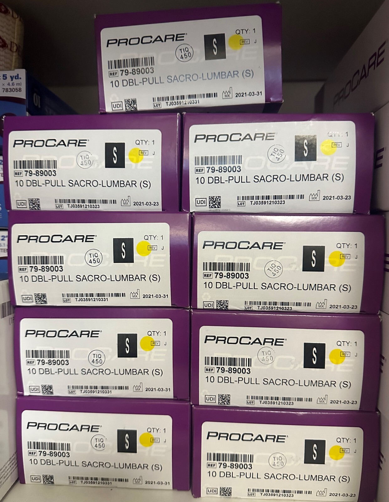 Procare 79-89003 Double-Pull Sacro-Lumbar Support straps SMALL (S), Lot of (9)