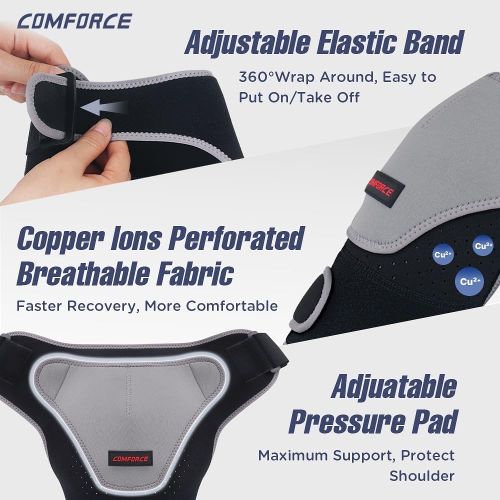 Copper Compression Shoulder Brace, Rotator Cuff Support Brace for AC Joint Pa…