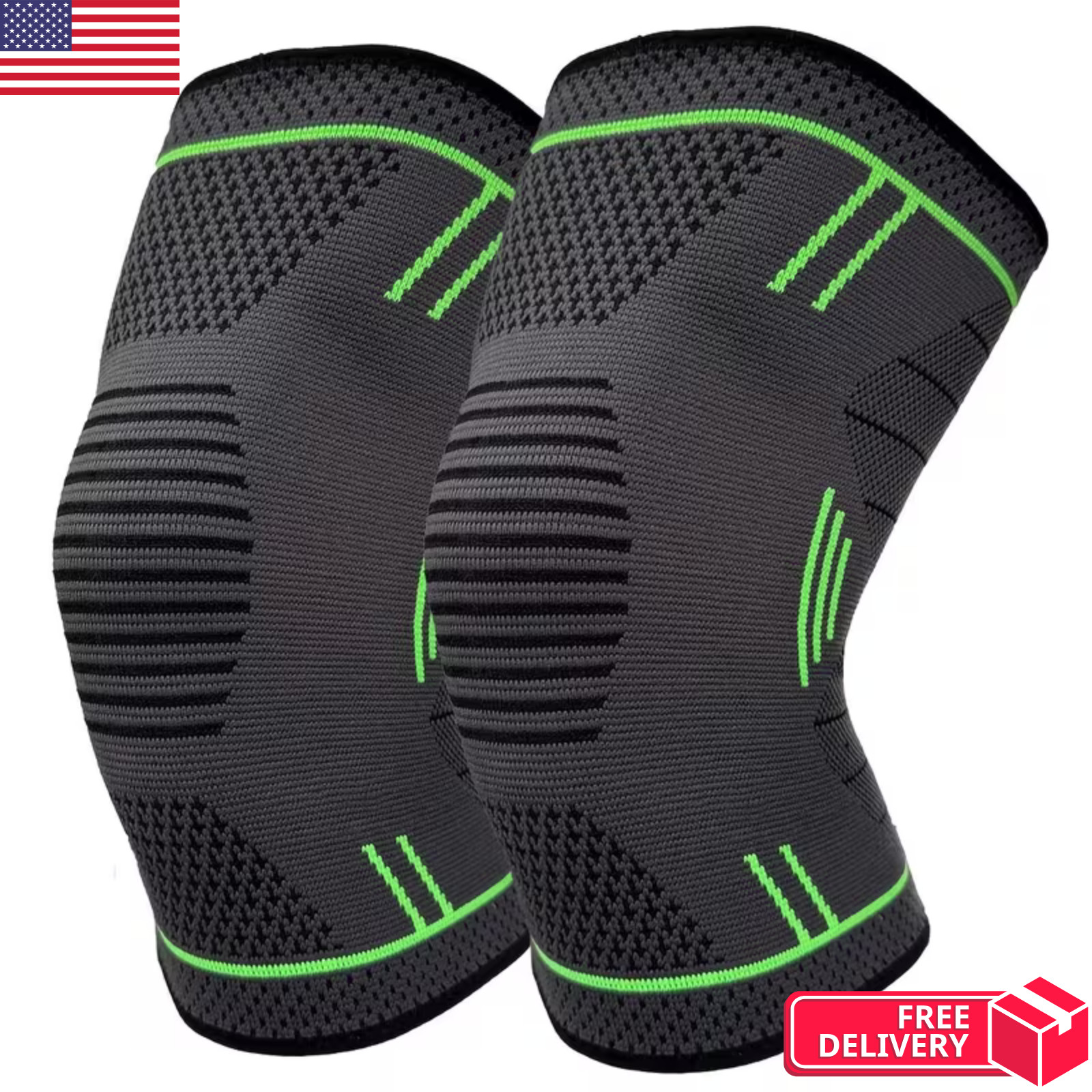 Knee Brace Compression Sleeve for 1 Pair Men Women Gym Fitness Hiking