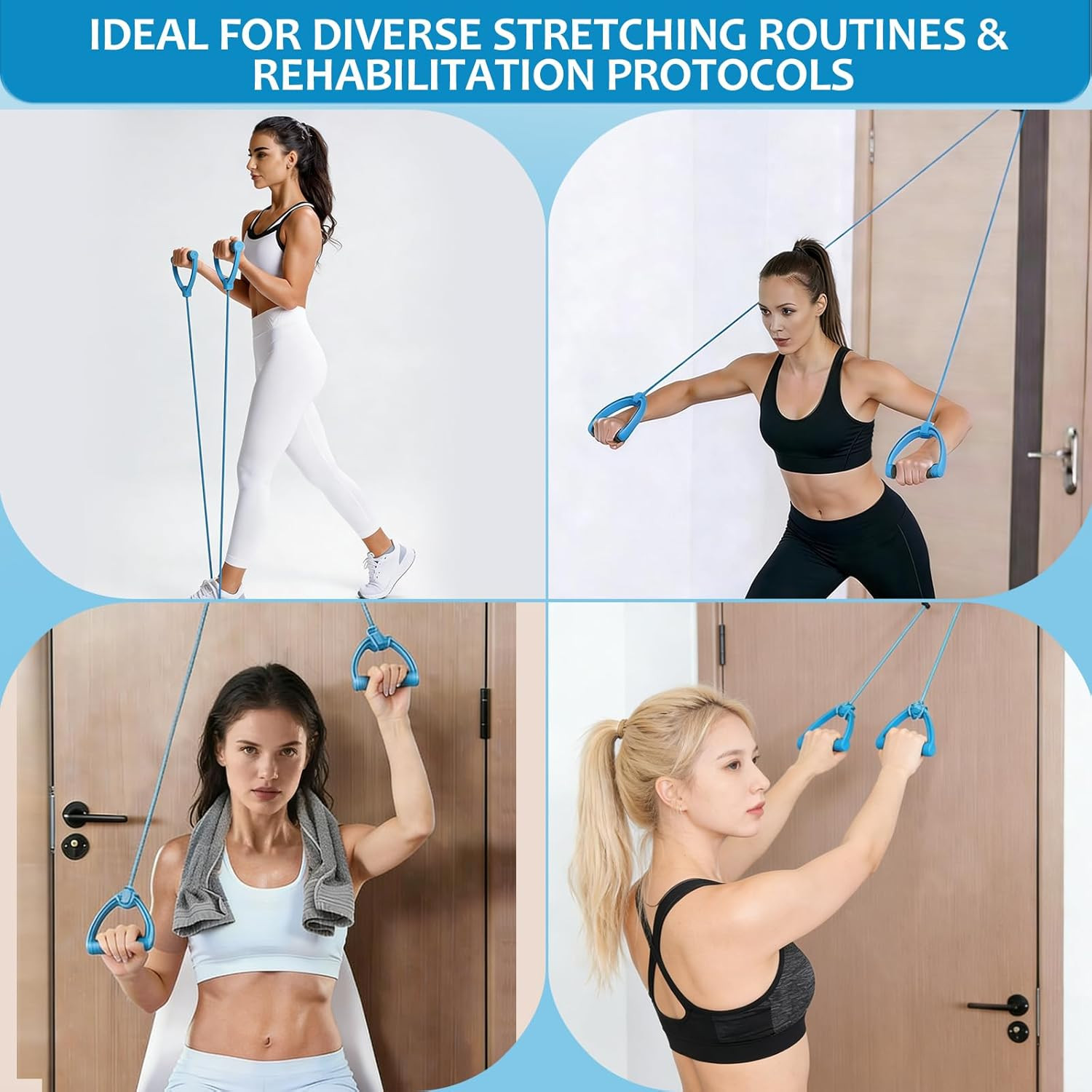 Shoulder Pulley for Physical Therapy, Quiet & Noiseless over Door Shoulder Rehab