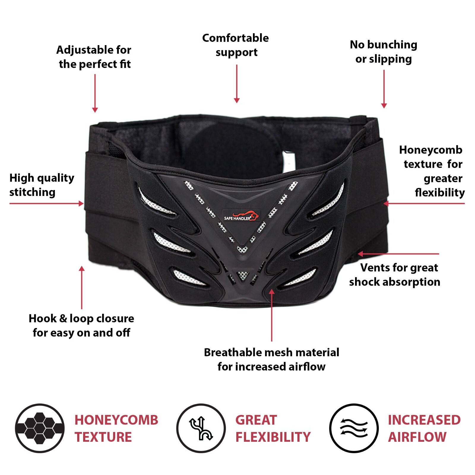 Advanced Honeycomb Technology Back Brace, Black (Pack of 1)