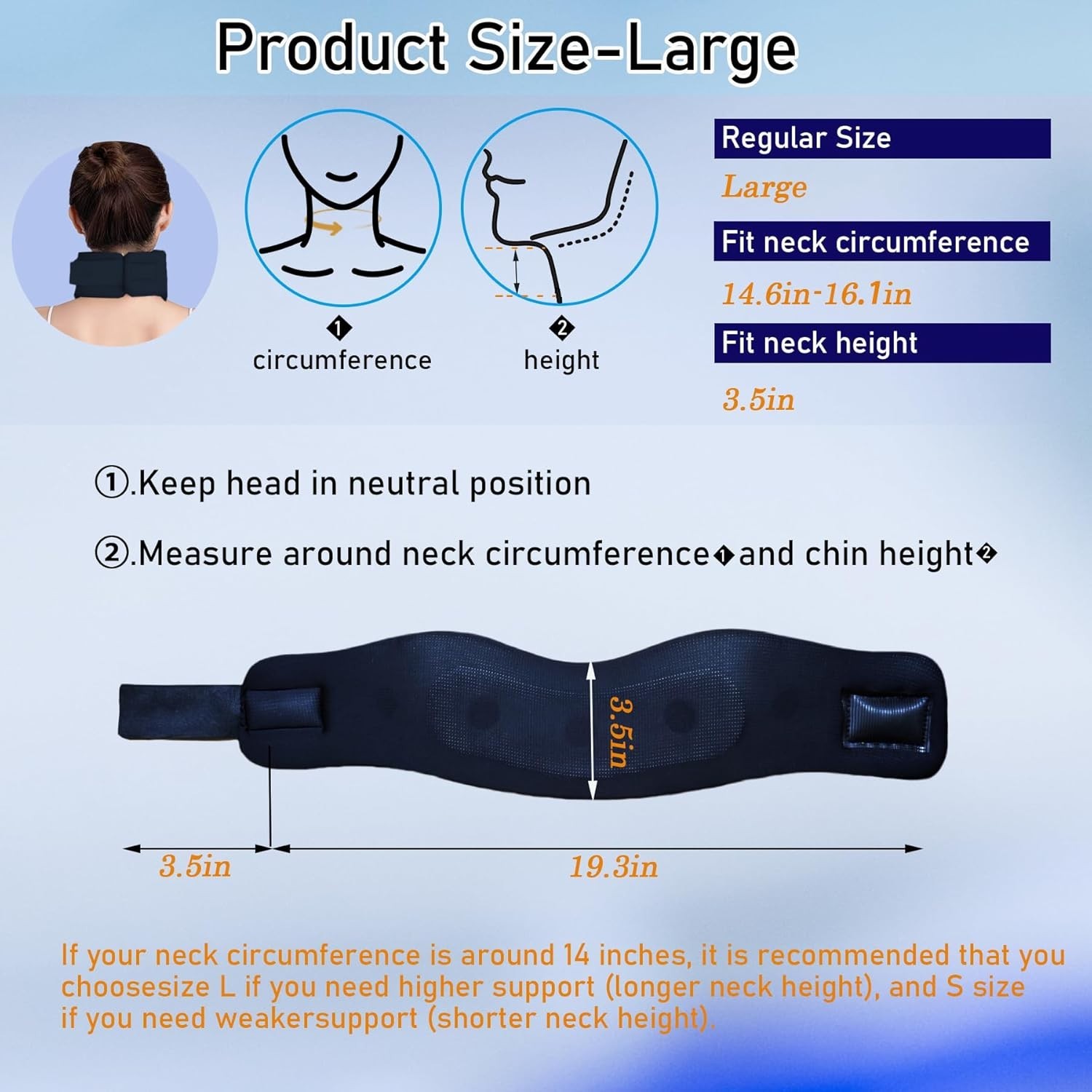 Adjustable Cervical Neck Brace Soft Collar Support for Pain Pressure Relief, New