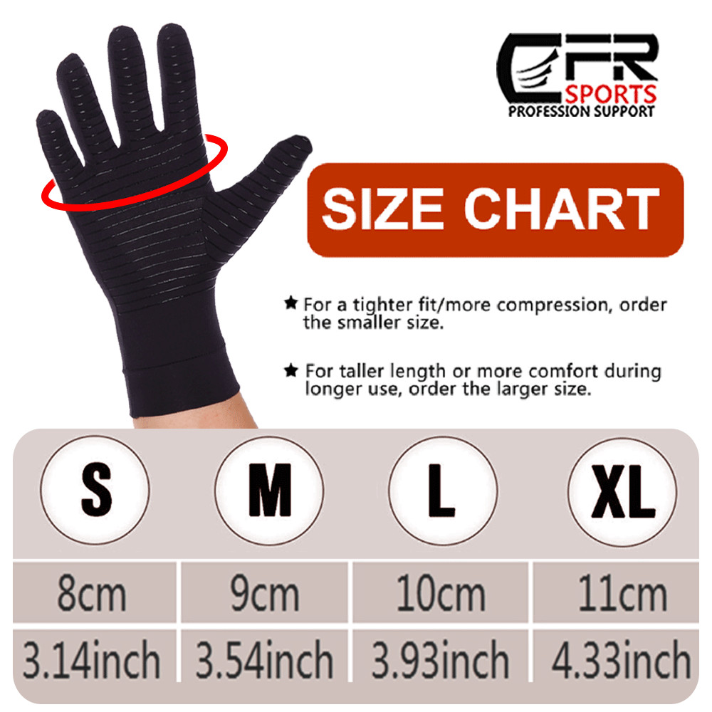 Copper Infused Compression Arthritis Gloves Rheumatoid Joint Pain Relief Hand @