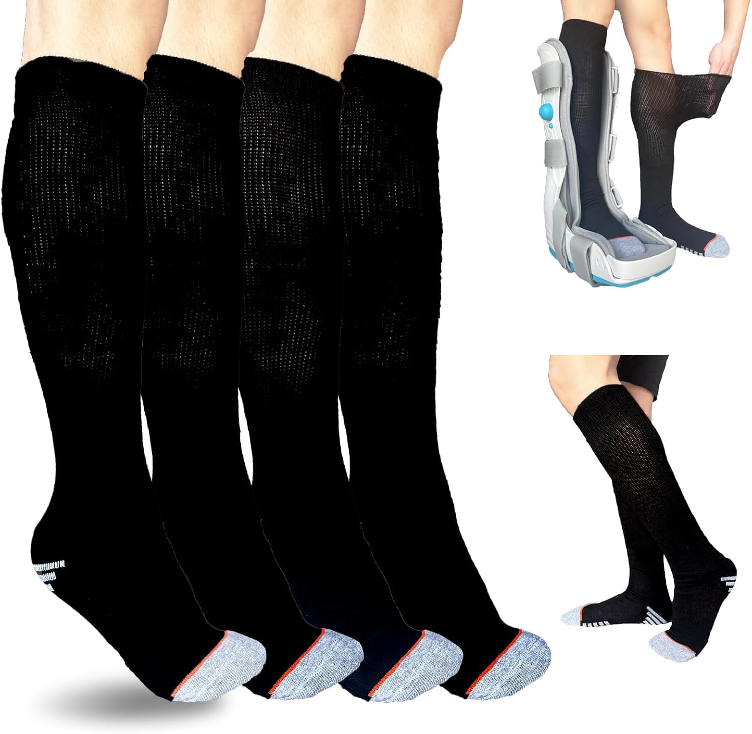 Walking Boot Socks Air Cam Walker Cast Socks 2 Pairs Fracture Boot Brace Sock Su