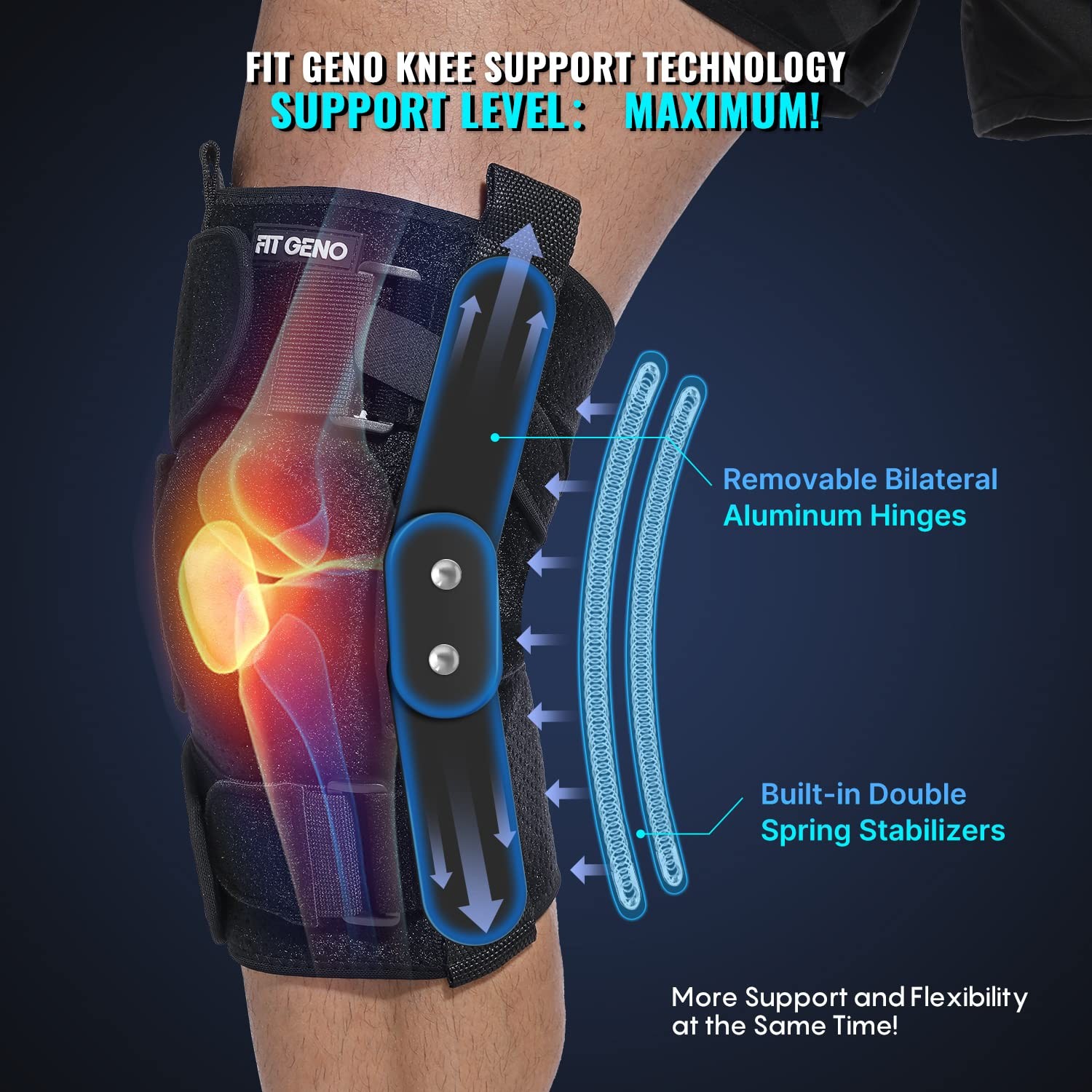 Hinged Knee Brace for Meniscus Tear: Adjustable Knee Support for Knee Pain w/…