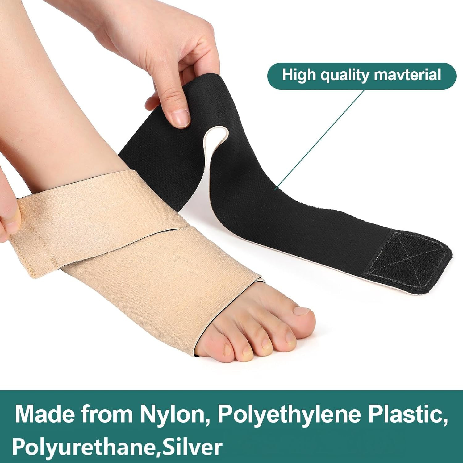 2-Pack Adjustable Ankle & Foot Compression Wraps, All-Day Support Brace Set Pair