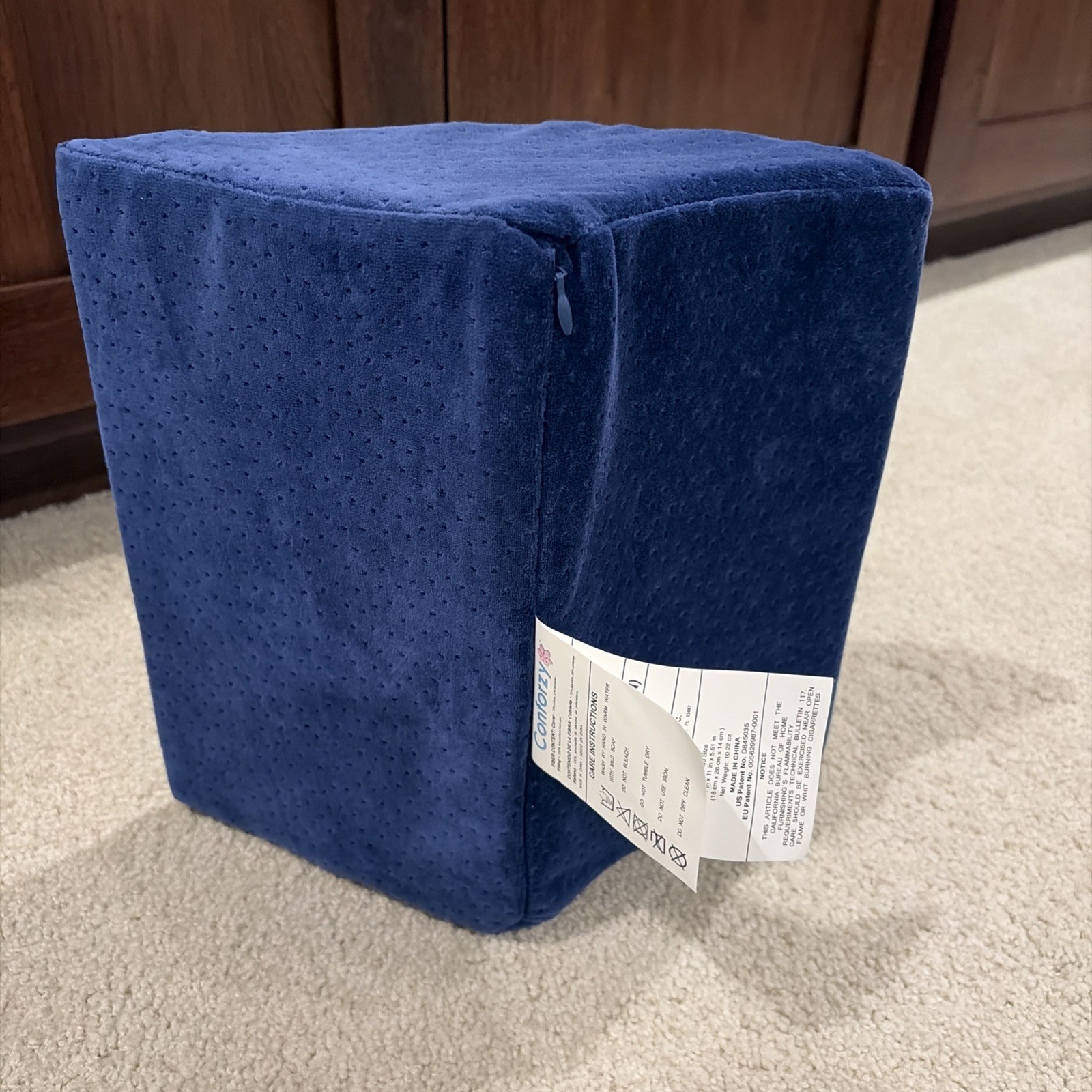EUC Conforzy Carnap Lumbar Back Support Cushion Pillow Blue 7 X 11 X 5.51 In