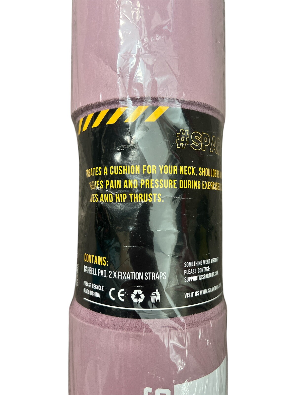 Pink Sparthos Barbell Pad With Straps – Comfort Equals Safety, Lifting Gear, Pad