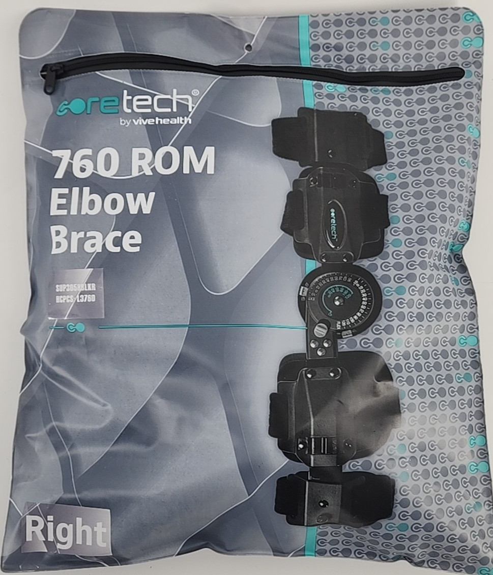 Coretech Vive 760 ROM Elbow Brace RIGHT Adjustable Hinged L3760 NEW