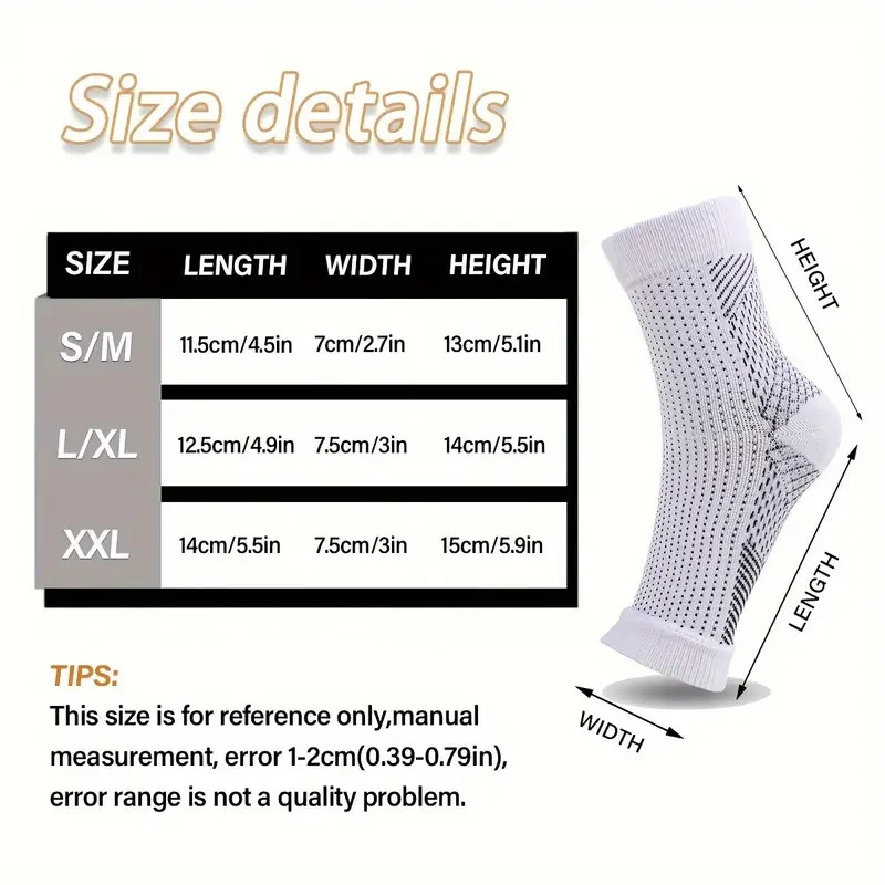 4 Pairs Socks Ankle Brace And Tendonitis Compression Sock Black (L-XL).