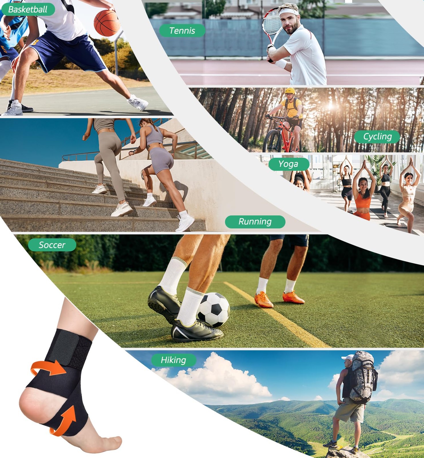 Ultrathin High-Elastic Ankle Wraps Ankle Brace for Men Women Kids, Adjustable…