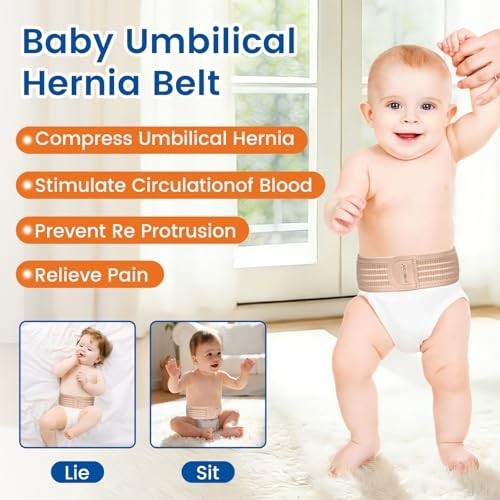 Umbilical Hernia Belt Baby Belly Button Band Infant Compression Pads Mesh Fabric