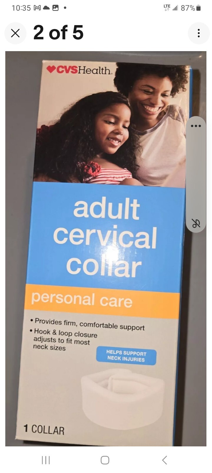 CVS Adult Adjustable Cervical Collar, One Size Fits All, New in Package