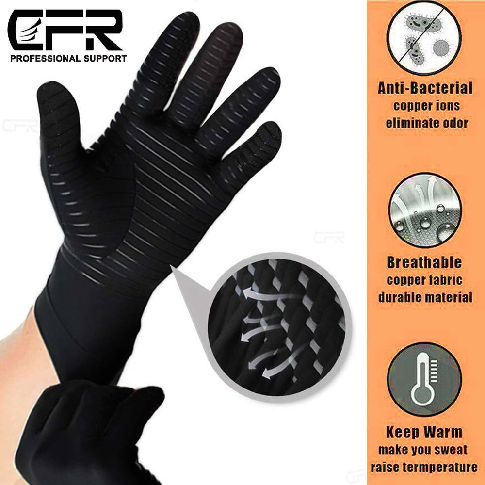 Copper Infused Compression Arthritis Gloves Rheumatoid Joint Pain Relief Hand @