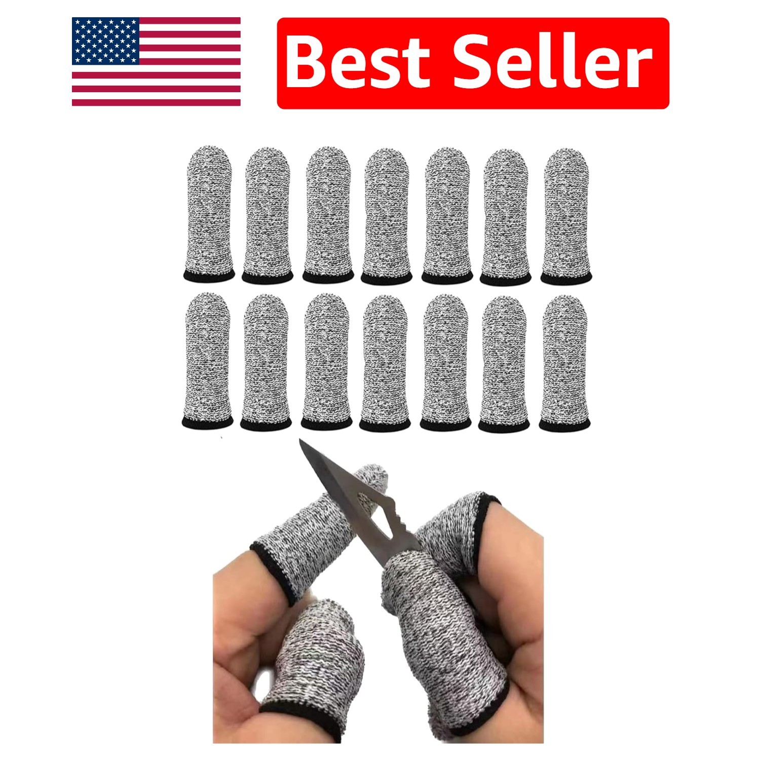 14pcs Cut-Resistant Finger Cots – Reusable Anti-Cut Protectors for All Tasks