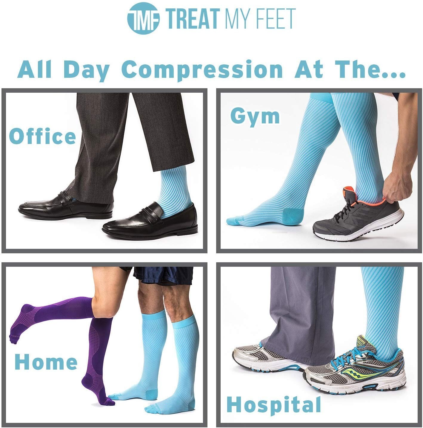 Knee High Compression Socks for Women & Men, 15-20 mmHg – Edema Pain Relief
