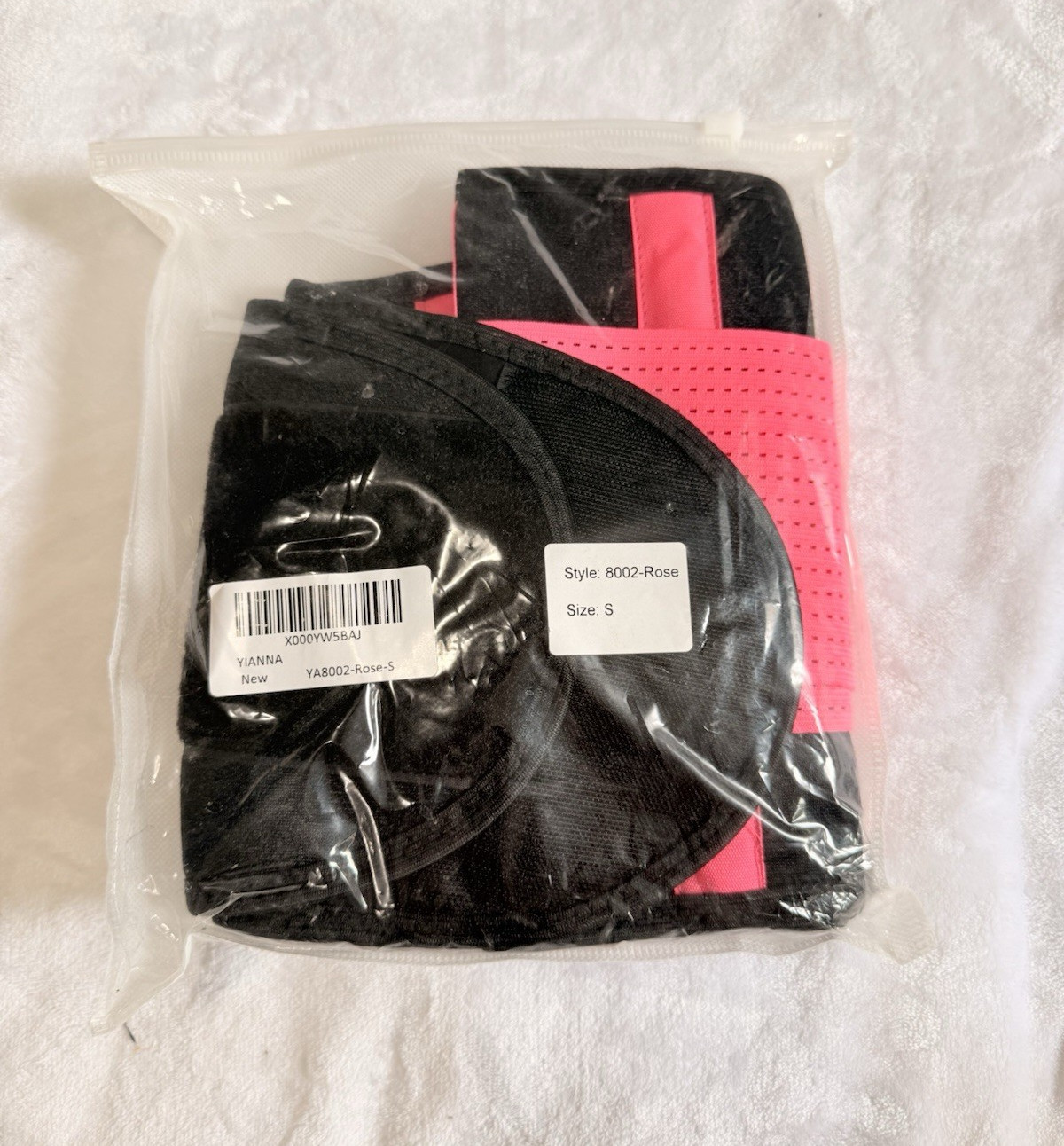 YIANNA Back Brace Support Belt Size S Black/Pink Model 8002-Rose