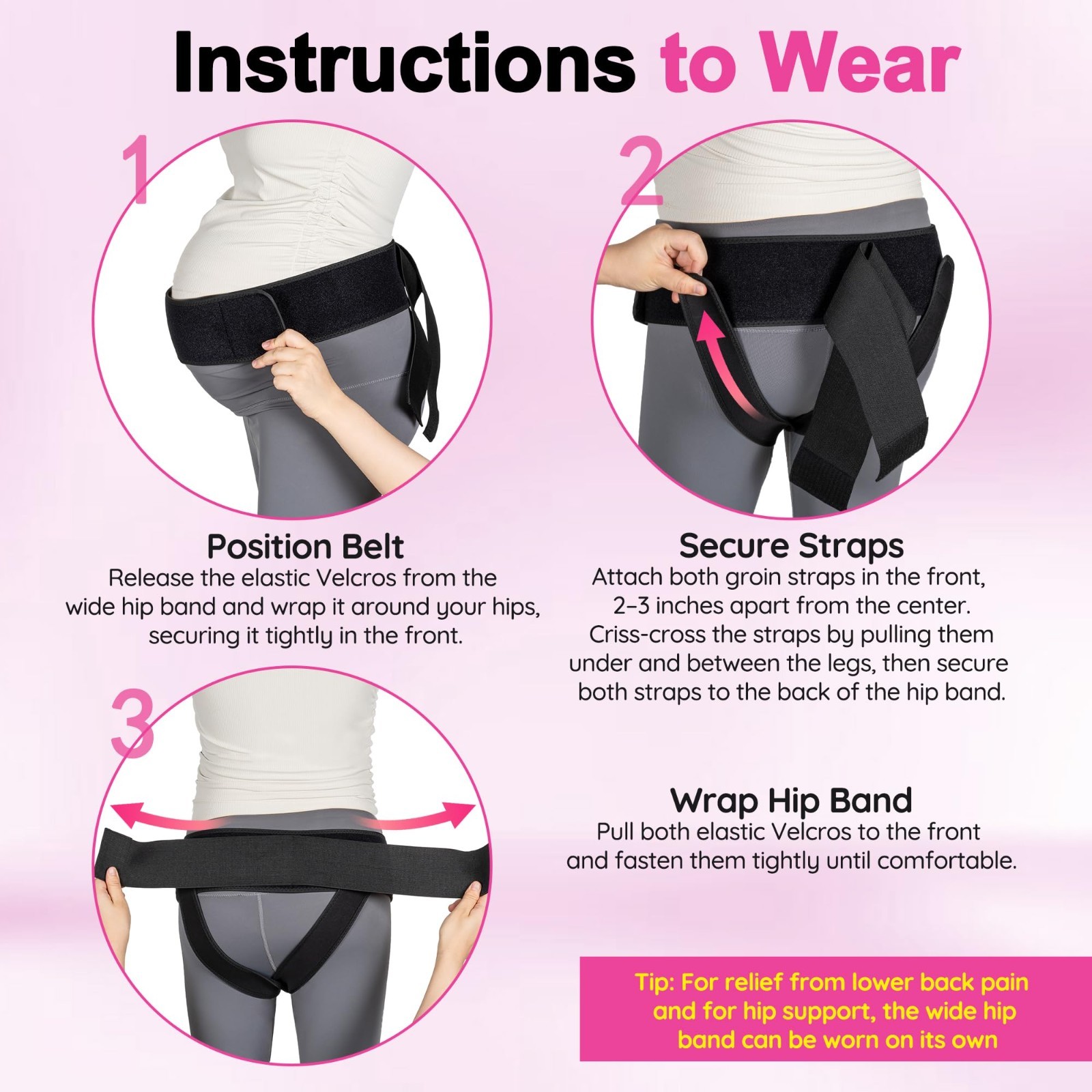 4-in-1 Adjustable Maternity Support Belt – Pregnancy, Pelvic, Hip & Vulva Relief