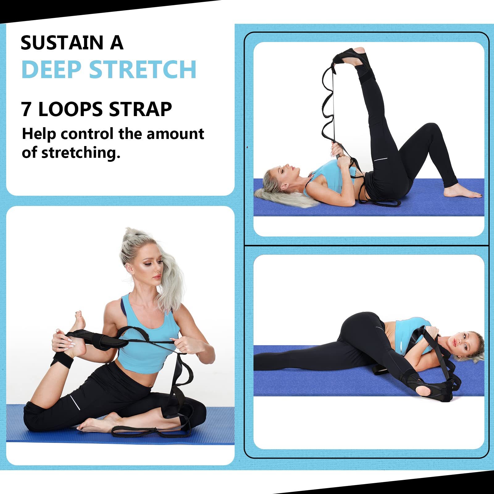Foot and Calf Stretcher-Stretching Strap For Plantar Fasciitis Stretch Straps