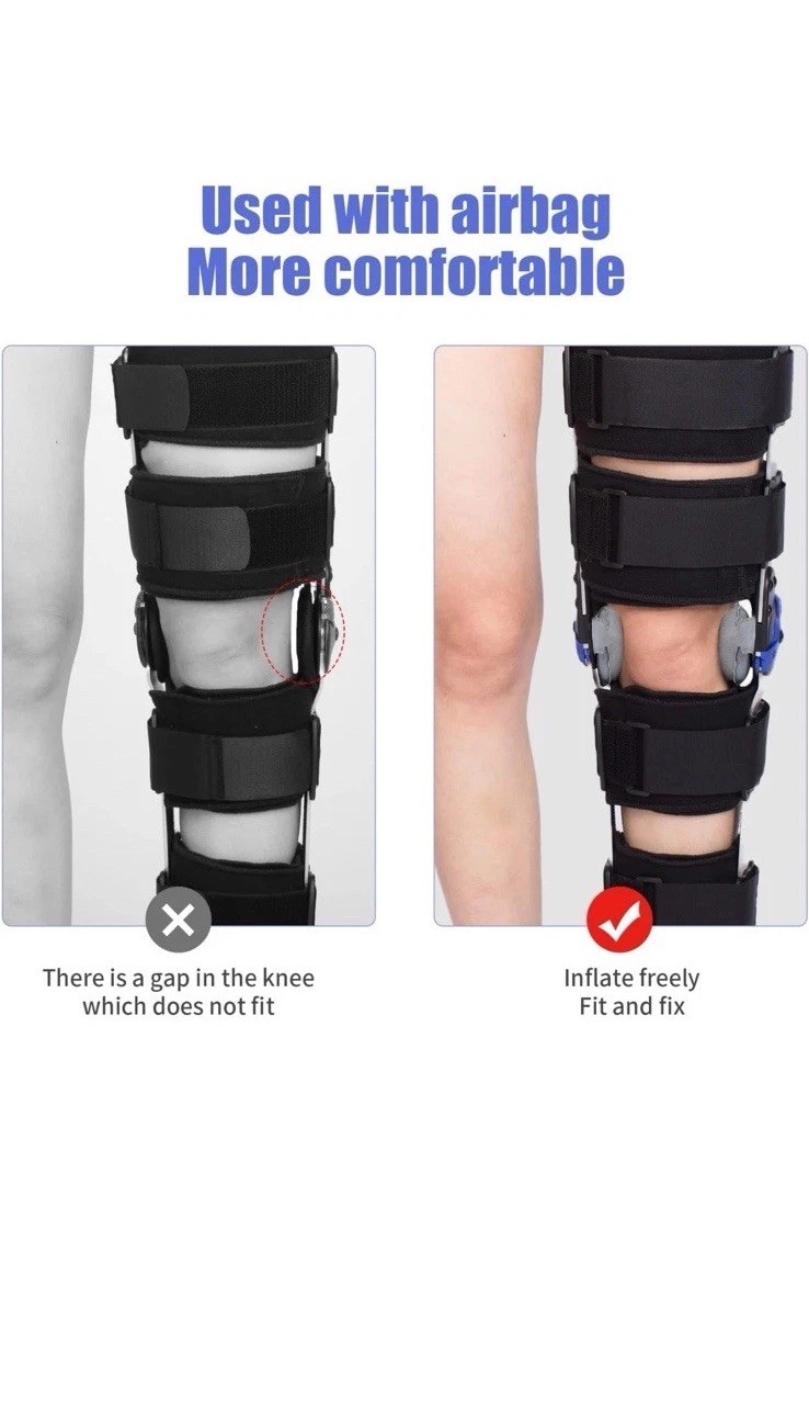 Adjustable Hinged ROM Knee Brace with Stabilizers for Post-Op Support