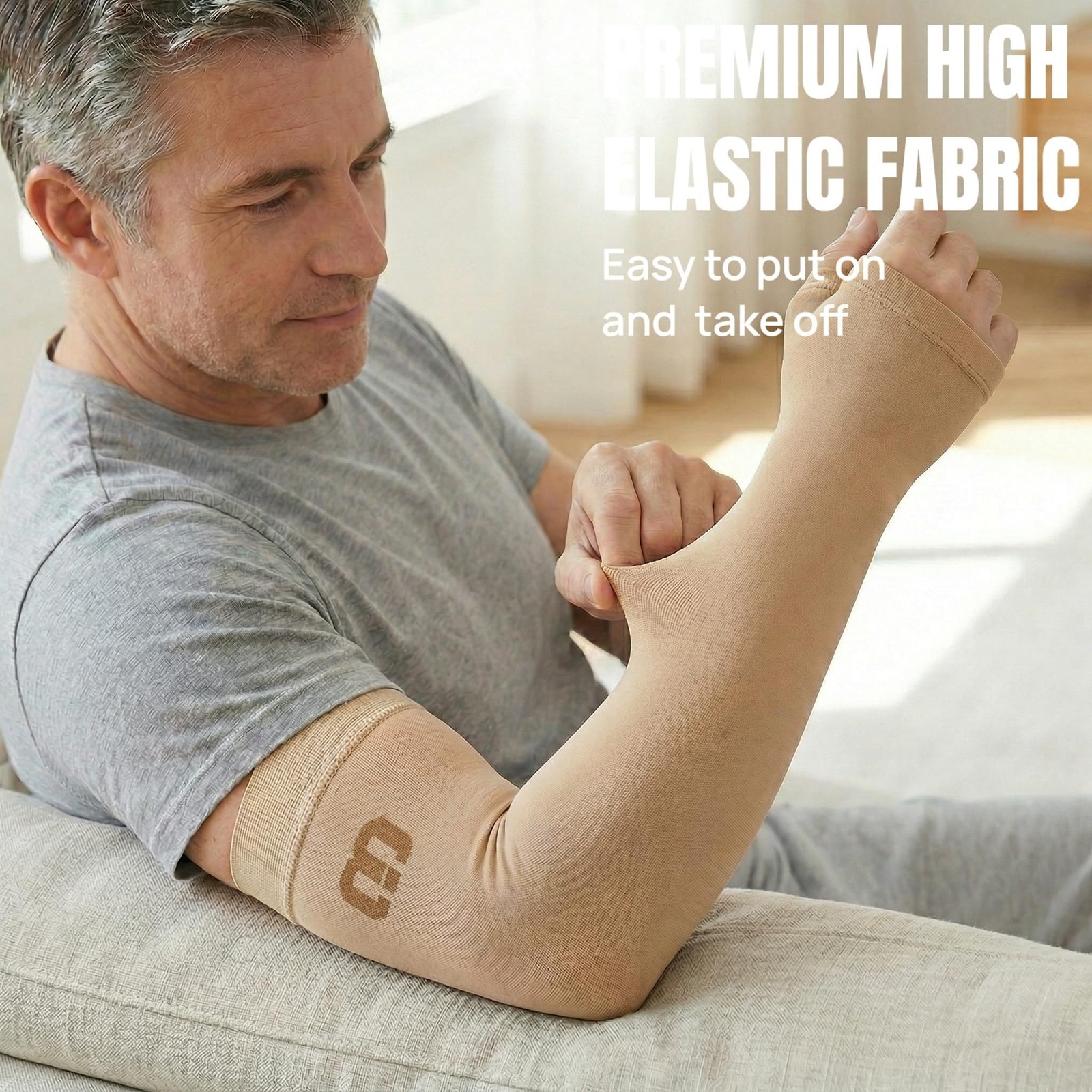 Lymphedema Compression Arm Sleeve with Gauntlet for Women Men, Opaque, 15-20 …