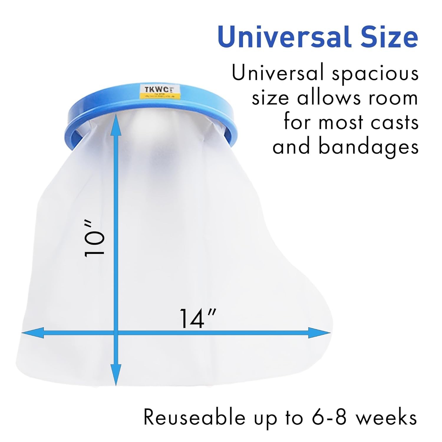 Adult Foot and Ankle Waterproof Cast Cover for Showering and Bathing Clear Vinyl