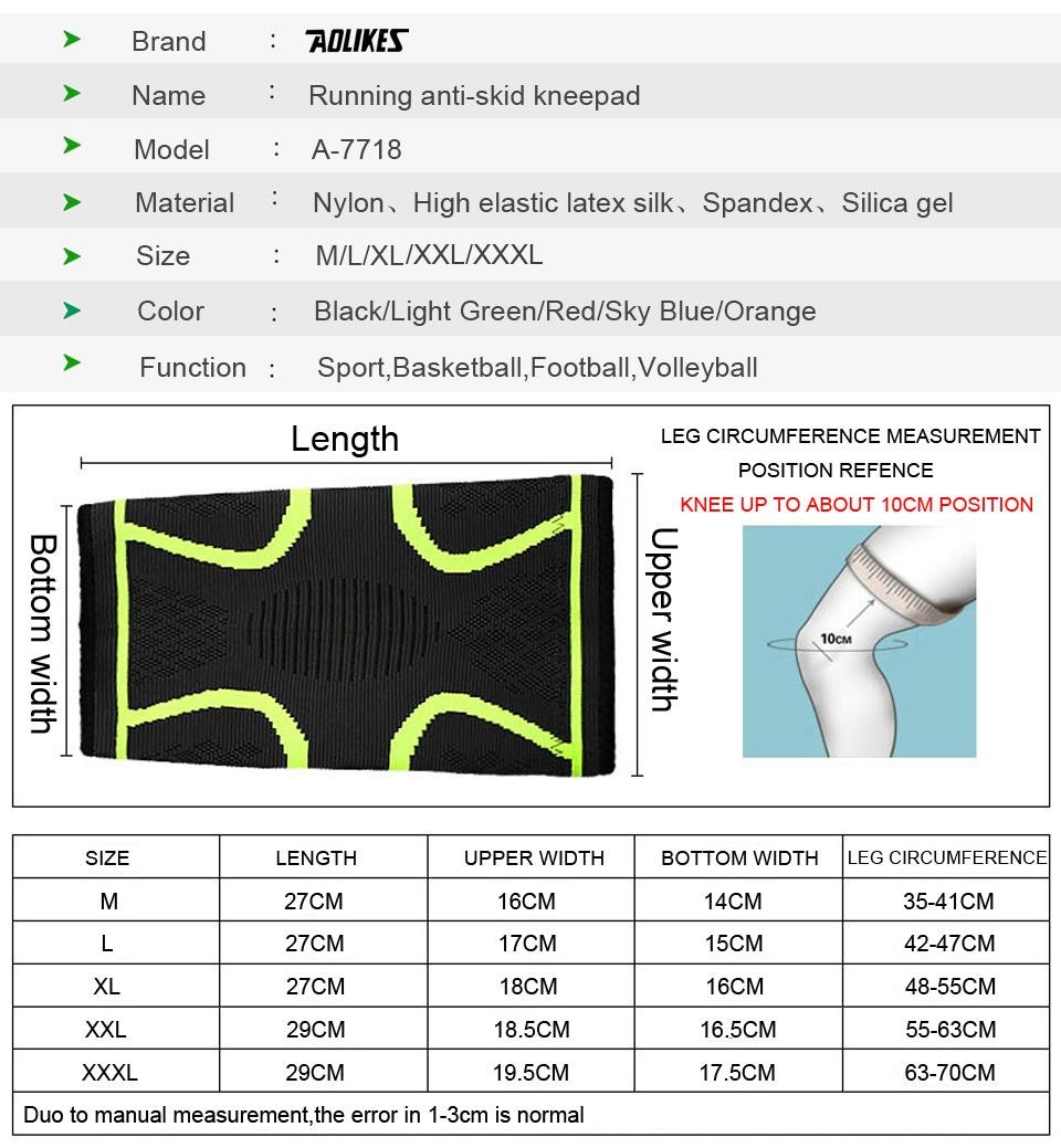 1pcs Fitness Running Cycling Knee Support Braces Elastic Nylon Sport Compression