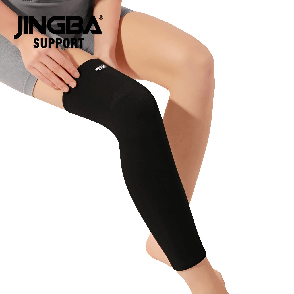 Black long Full Leg Sleeves Long Compression Leg Sleeve Knee Sleeves Protect Leg