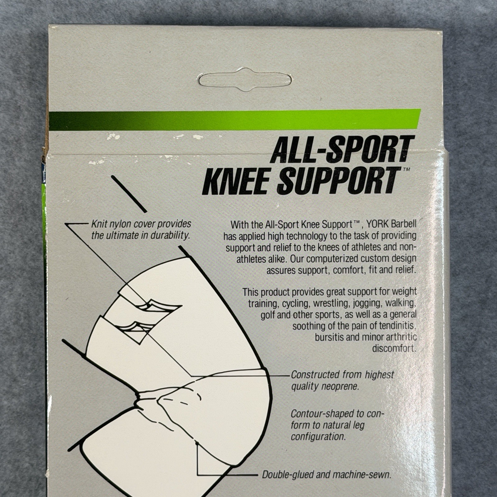 Vintage Original York Barbell XL All Sport Knee Support Nylon Weight Training