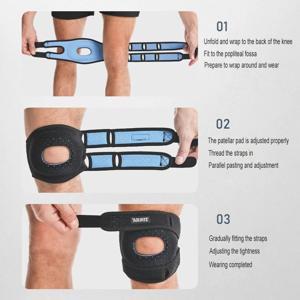 1PC Patella Knee Brace Knee Compression Sleeve Support for Women Men Knee Pain A