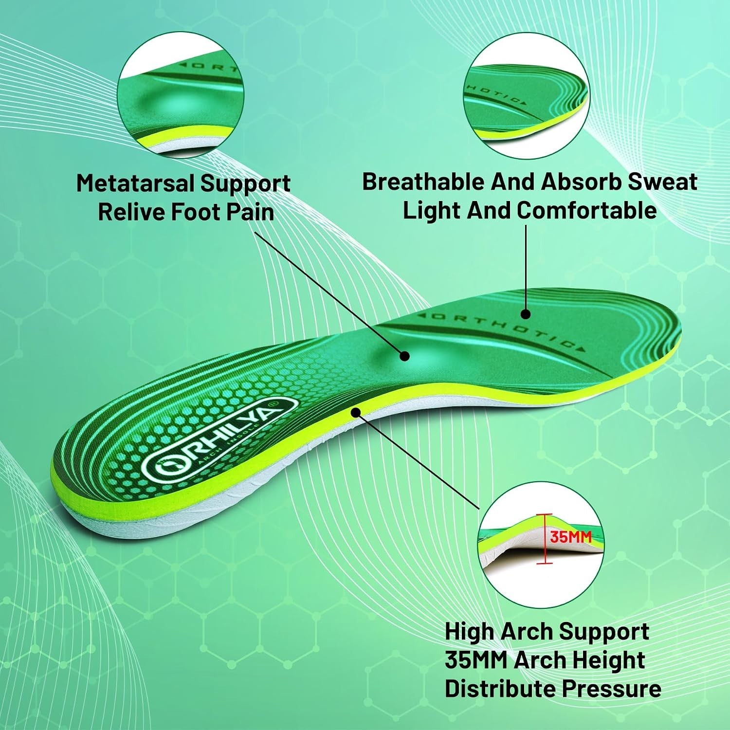 Plantilla ortopedica soporte alto fascitis plantar metatarsal alivio dolor