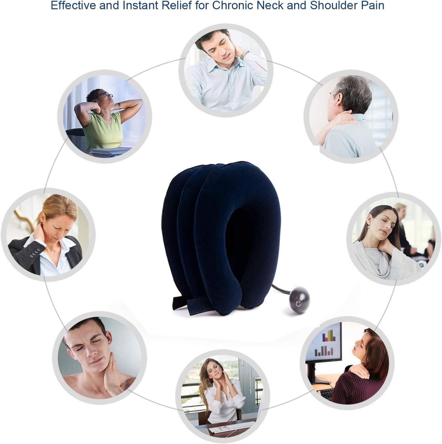 RUNZI Cervical Neck Traction Device Inflatable Neck Stretcher, Easy to Use