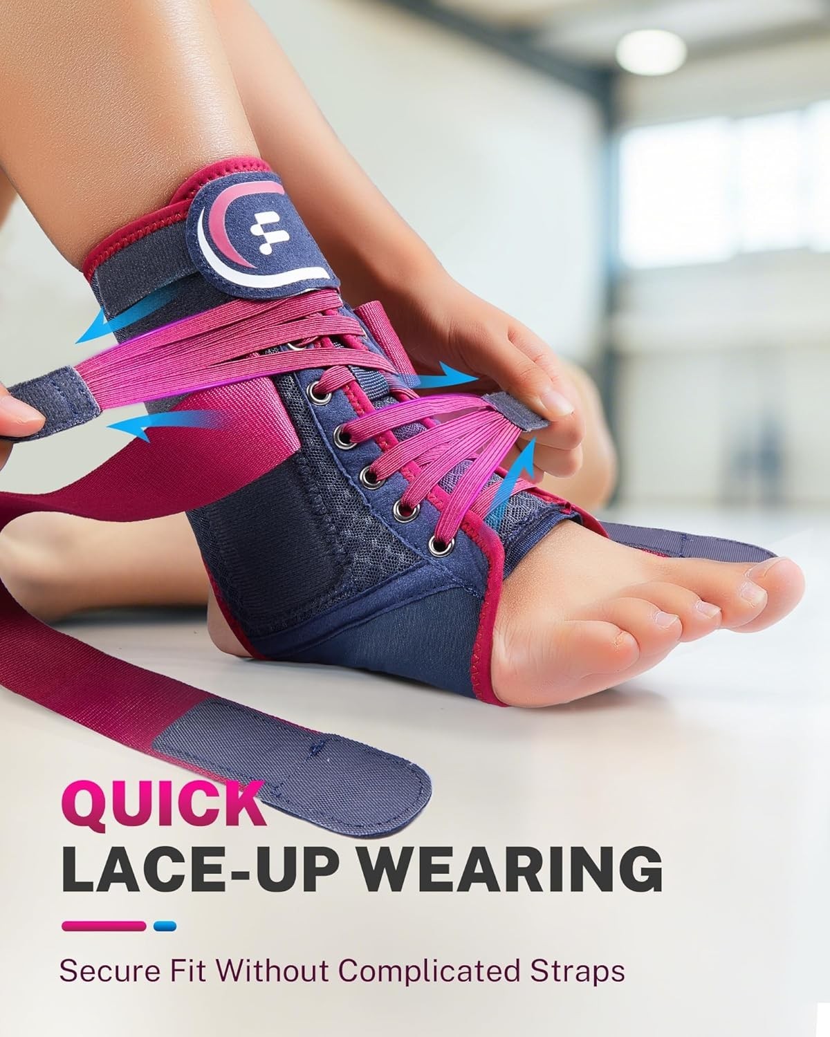 Ankle Brace for Women Men with Quick Lace Up, Adjustable Figure 8 Compression…