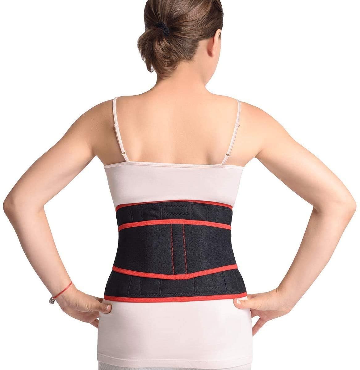 MAXAR Airprene Sports Back Brace W/ Powerful 18 Magnets, Warm & Large, Black