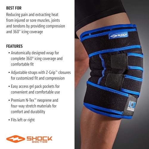 Knee Brace Ice Pack Wrap Compression Support for Pain Relief Swelling Adjustable
