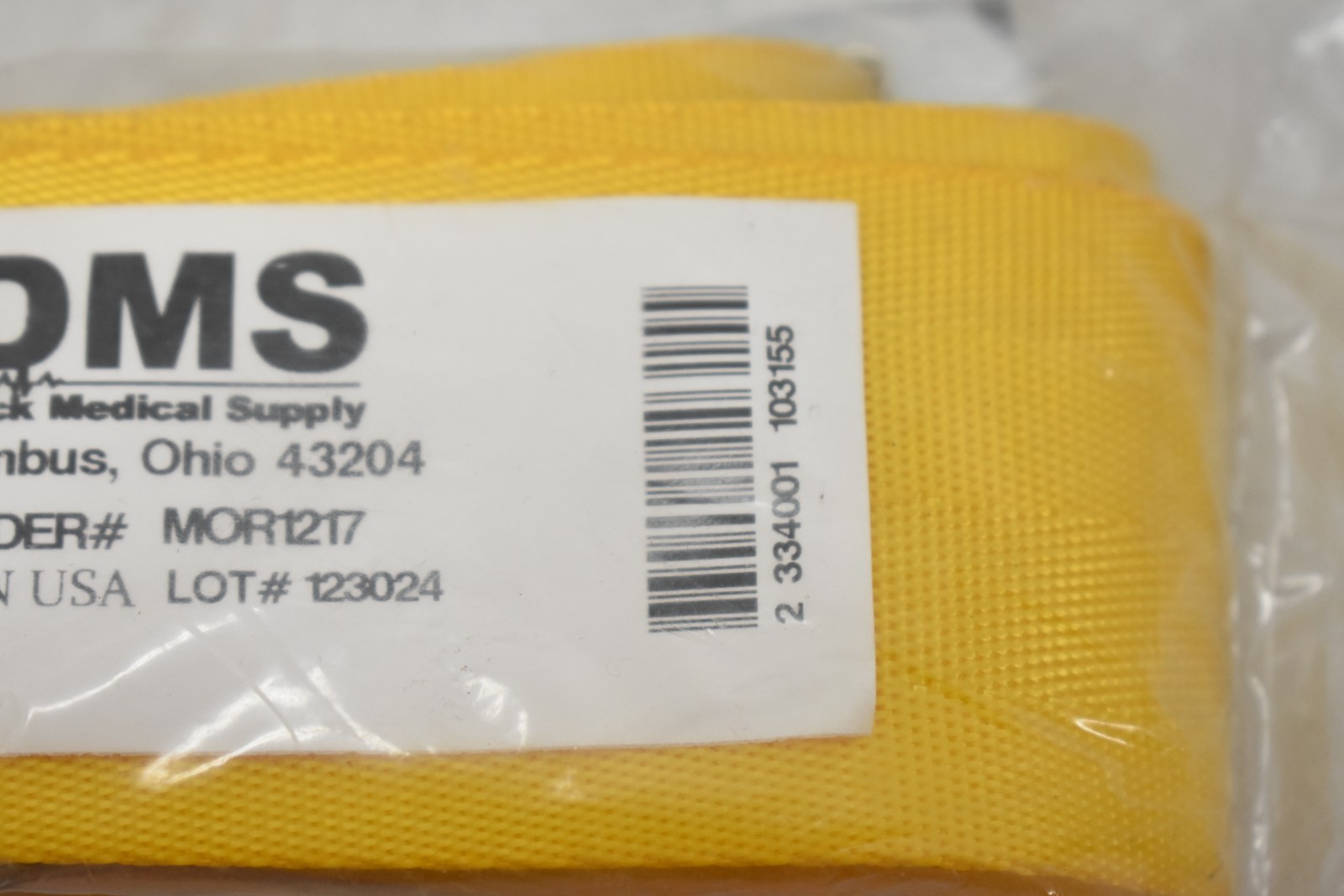 Dick Medical Supply Strap DMS Push Button Swivel Speed Clip Yellow Strap MOR1217
