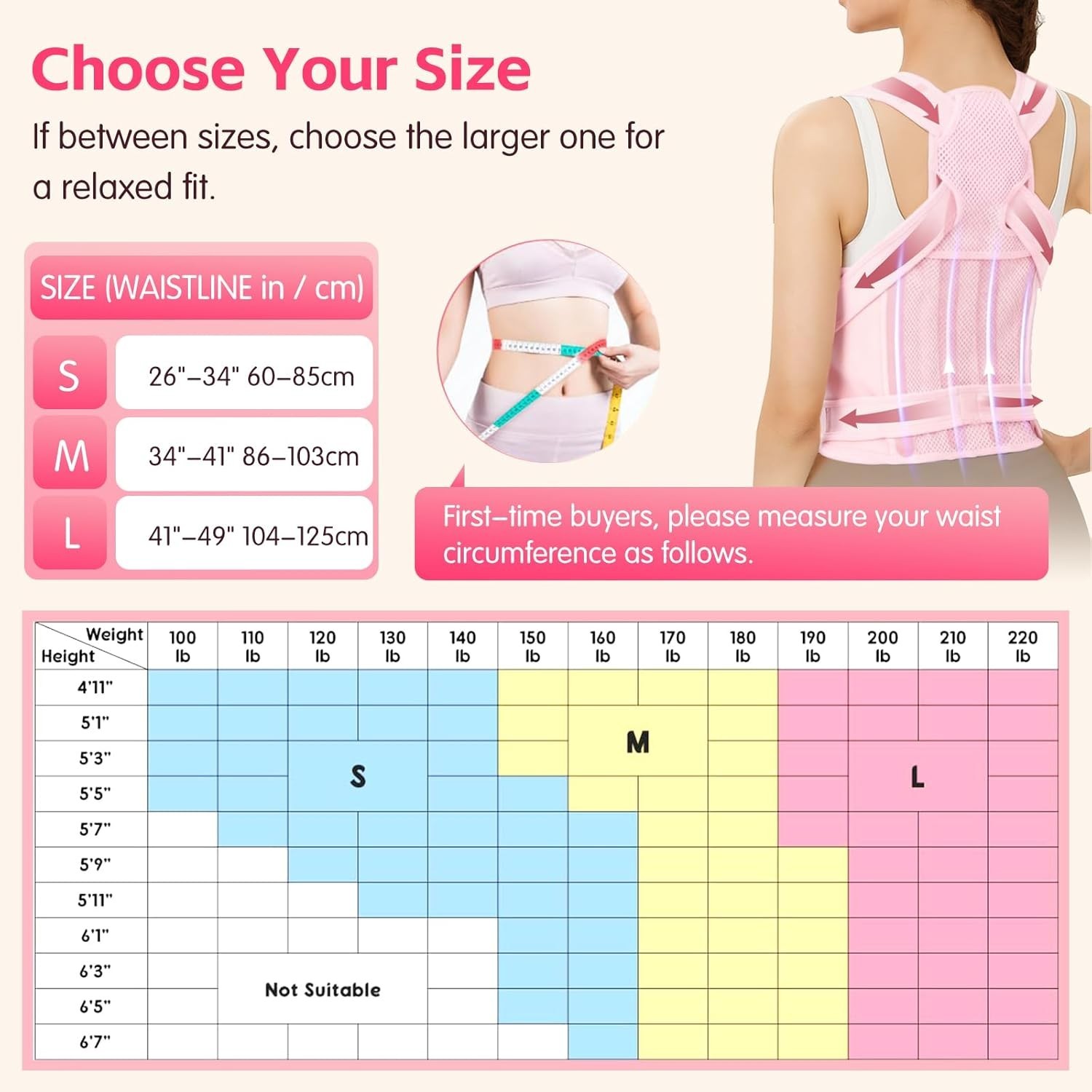 Lumbar Support Adjustable Back Brace – Perfect for Posture & Back Pain Relief
