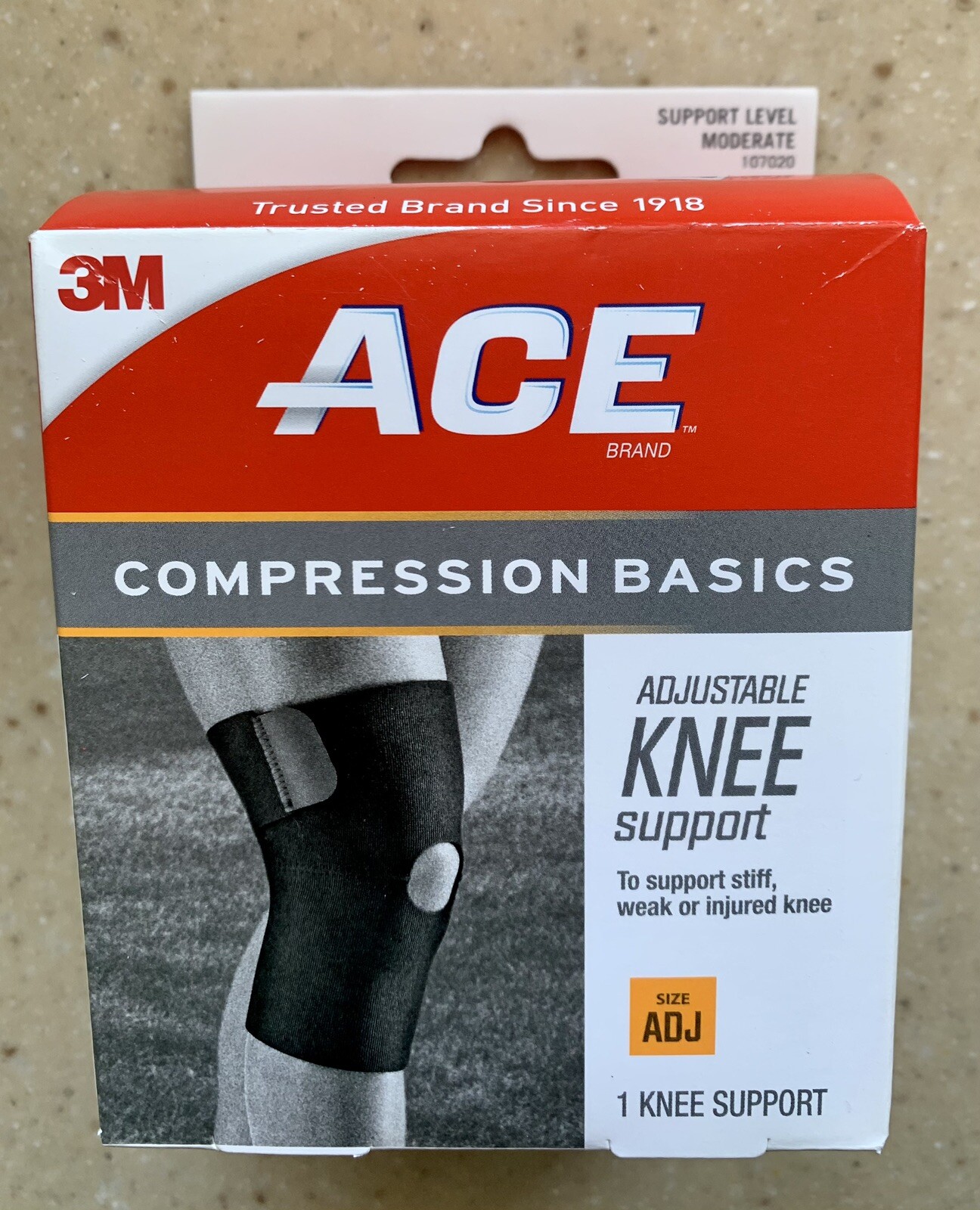 Ace 3M Compression Basics Adjustable Knee Support Neoprene Sleeve 107020 NEW