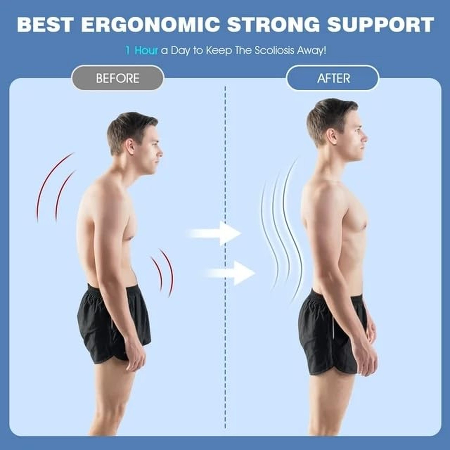 CRAZY AL’S® Back Braces for Lower Back Pain Relief with 6 Stays, Breathable