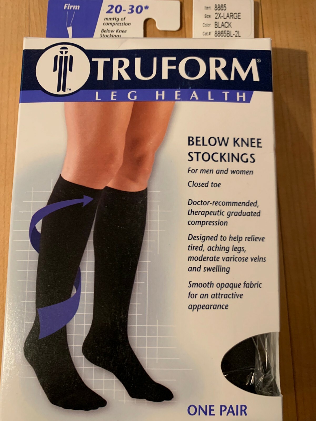 Truform compression below knee stockings socks open & closed Toe beige or black