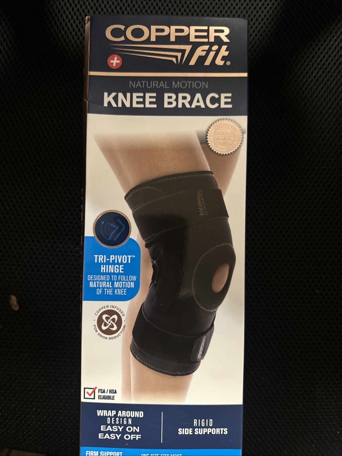 Copper Fit NATURAL MOTION Knee Brace, Tri-Pivot Hinge, Adjustable*READ MORE* 1ct