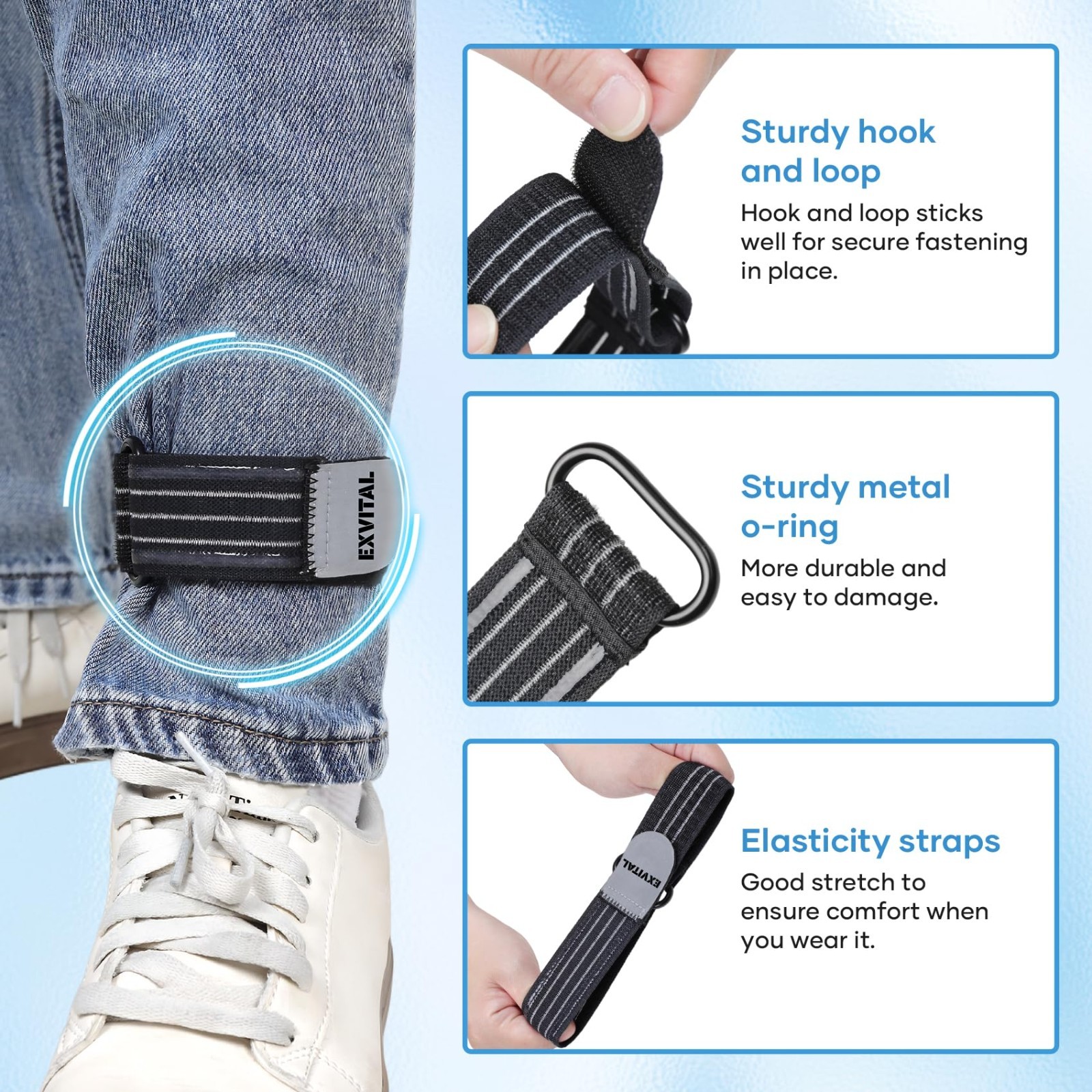 Adjustable Elastic Ankle Straps for Cowboy Boots – High Visibility Reflective Ba