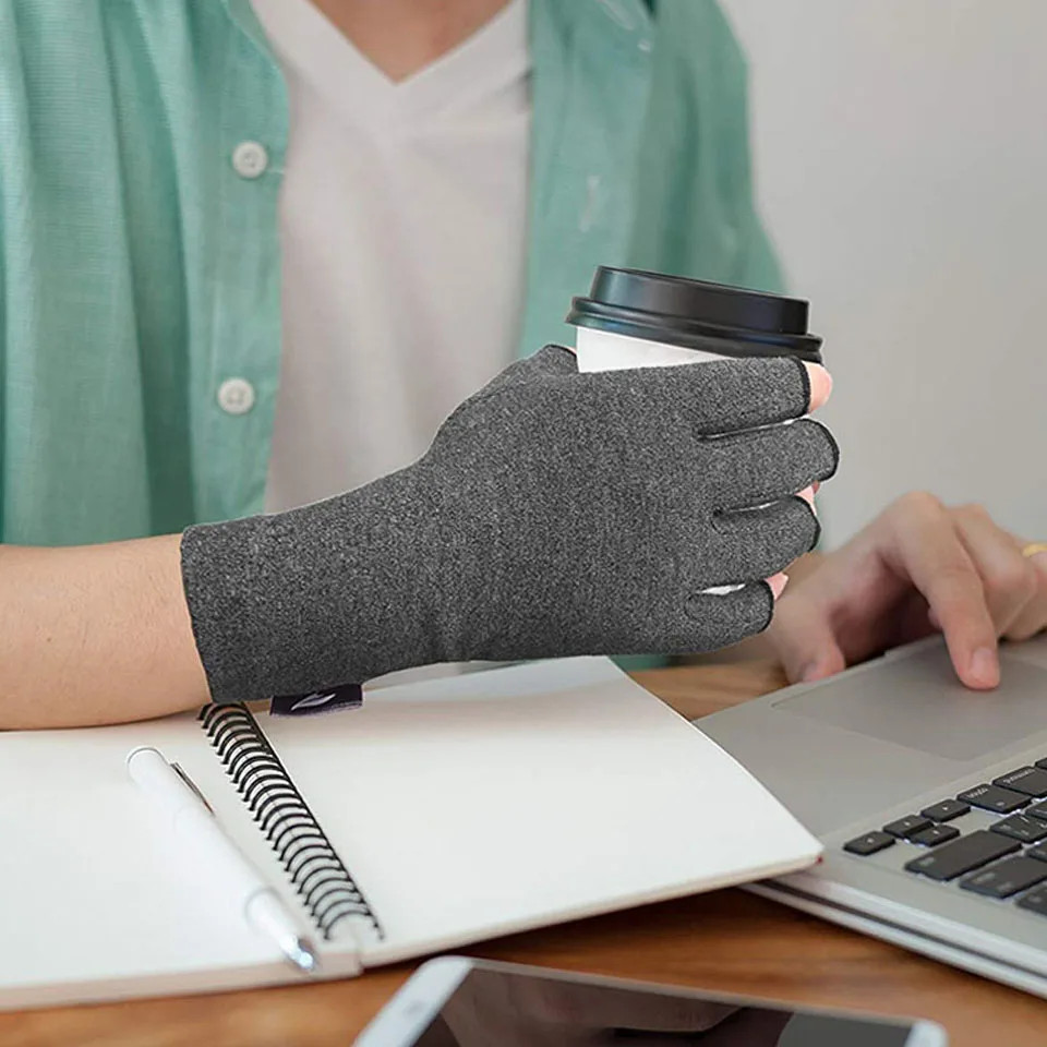 2Pair Arthritis Compression Gloves Wrist Support Hand Brace Wristbands Women Men