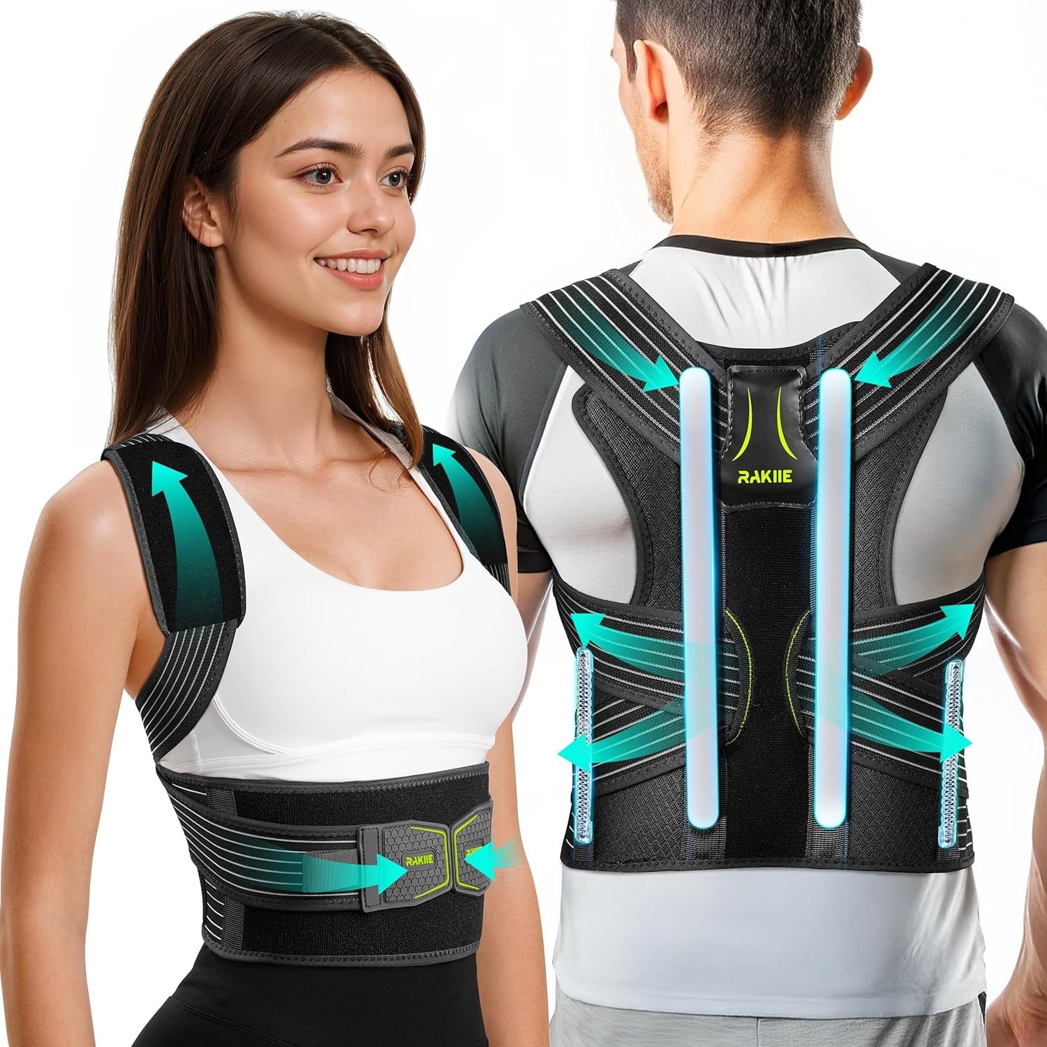 Posture Corrector with Enhanced Support – Size Medium (Upper Waist: 35.4″-41.3″)