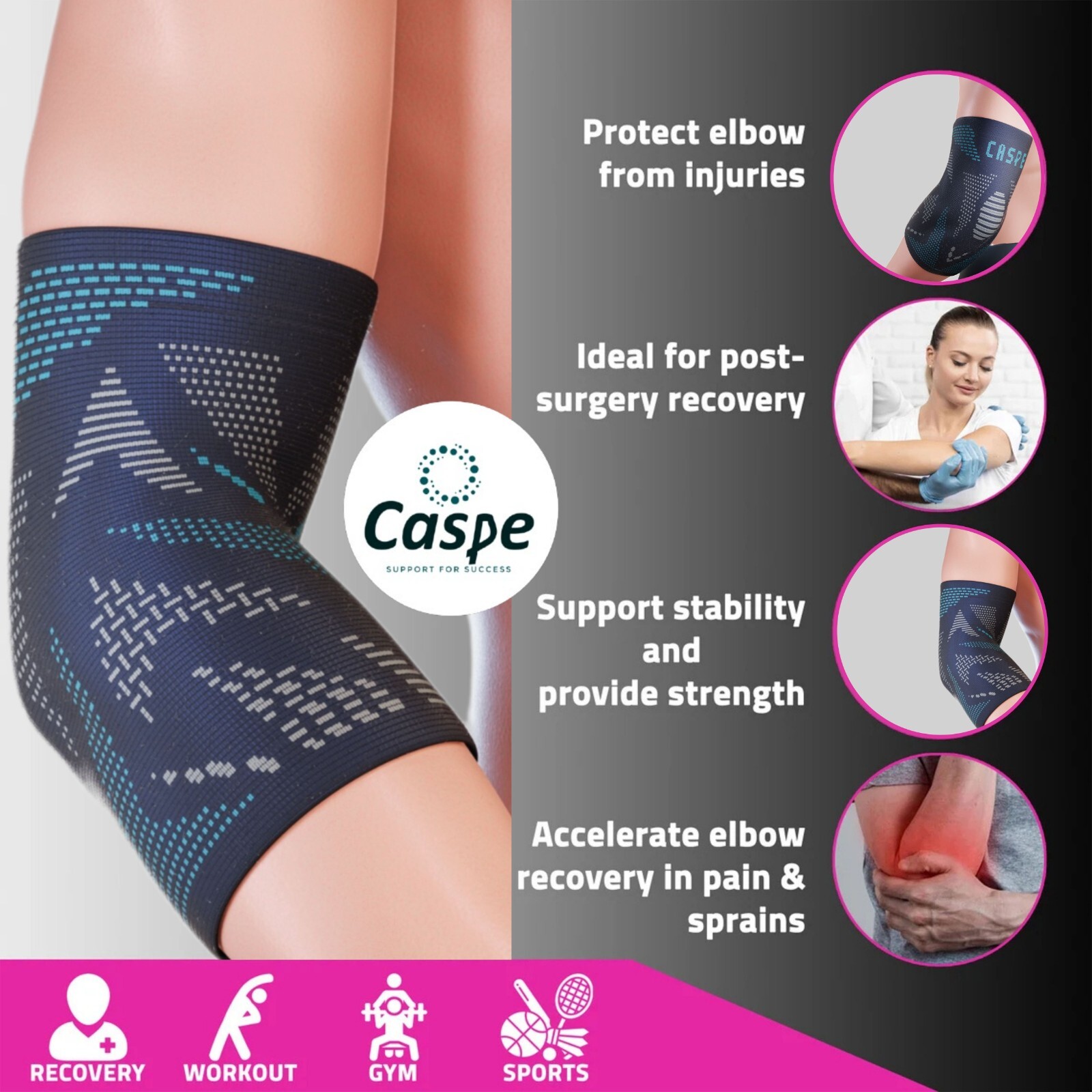 2X Elbow Brace Compression Support Sleeve Tendonitis Joint Pain Christmas Gifts