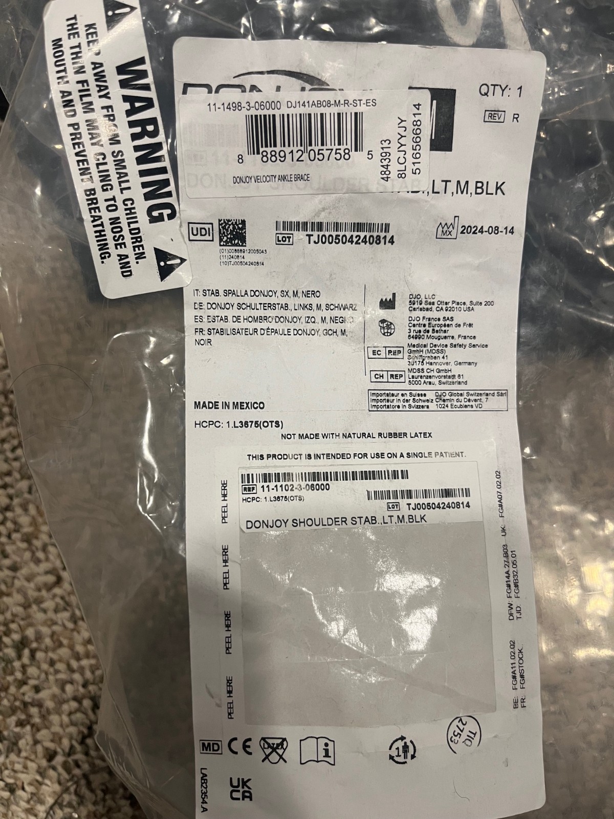 Donjoy Sully Left Shoulder Stabilizer, Medium 11-1102-3-06000